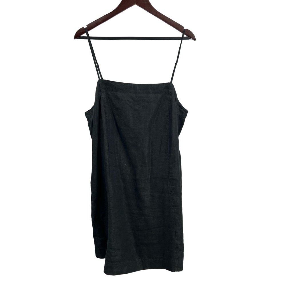Madewell Goldie Mini Dress Black in 100%‎ Linen Minimalist Summer Size 14